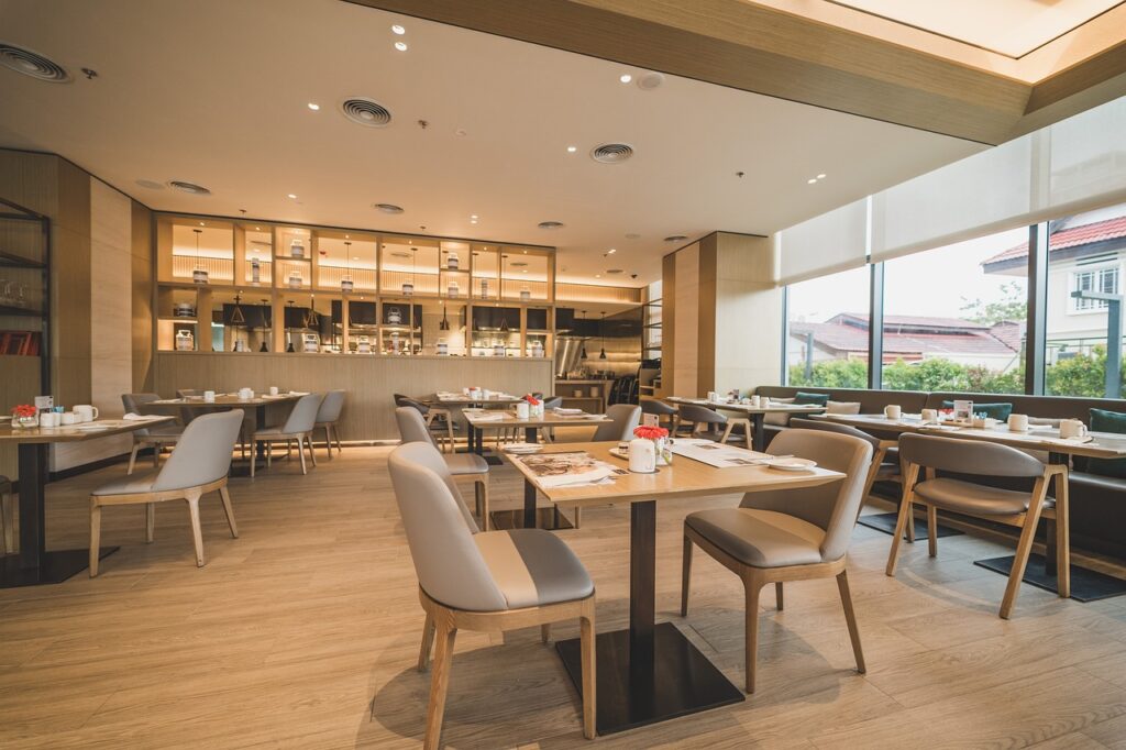 kitchen, restaurant, food, breakfast, table, window, sunlight, space, restaurant, restaurant, restaurant, restaurant, restaurant